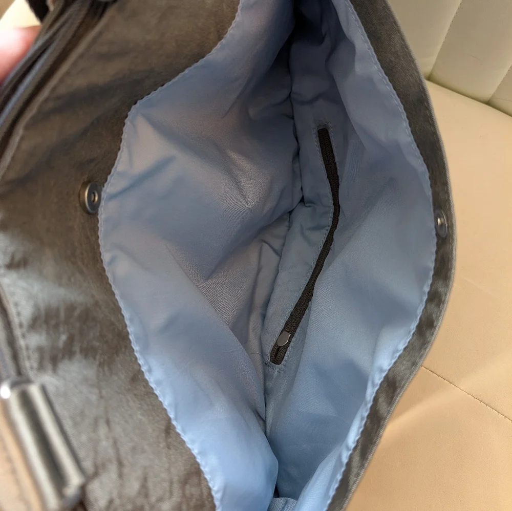 Baggallini Any Day Laptop Tote Bag Taupe/Silver Nylon - Picture 8 of 9